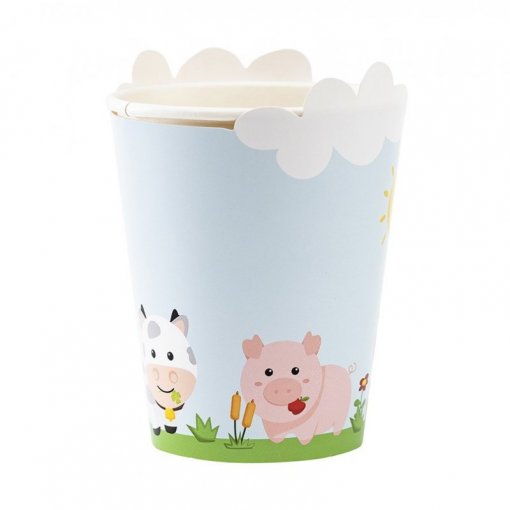 8 Copos 250ml Animais da Quinta