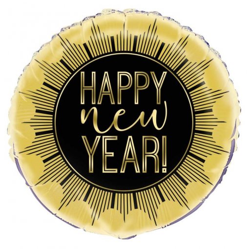 Balão Foil 45cm Happy New Year Dourado - Ano Novo