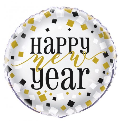 Balão Foil 45cm Bulk Happy New Year - Ano Novo