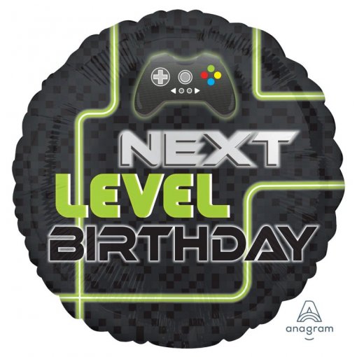 Balão Foil S40 Jogo - Level Up Birthday 