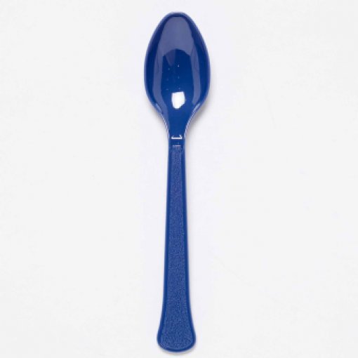 24 Colheres de Plástico Azul Escuro