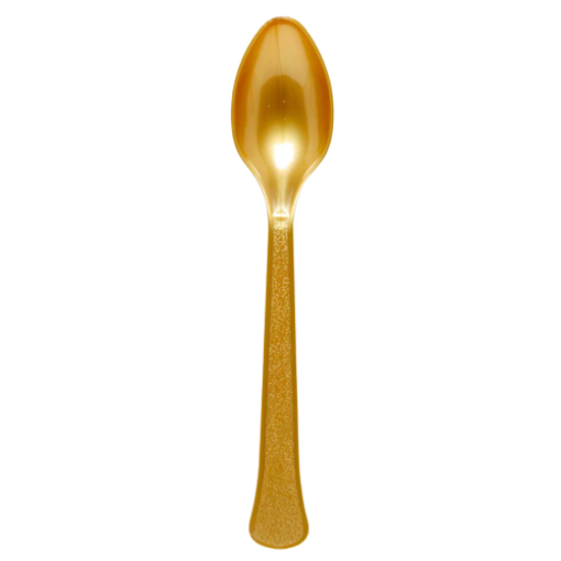 24 Colheres de Plástico Dourado