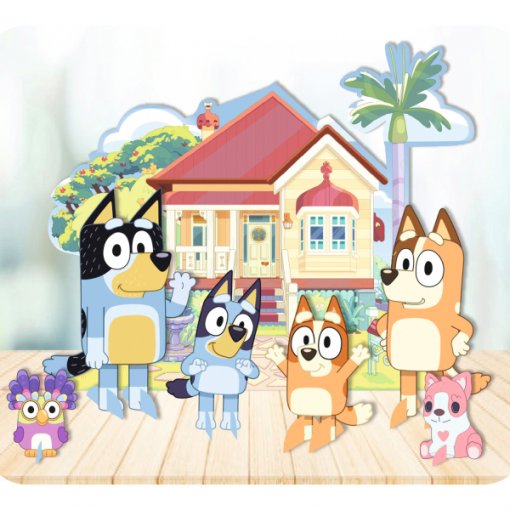 Kit Decoração de Mesa Bluey e Bingo