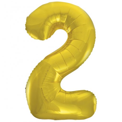 Balão Foil 86cm Dourado Clássico Número 2