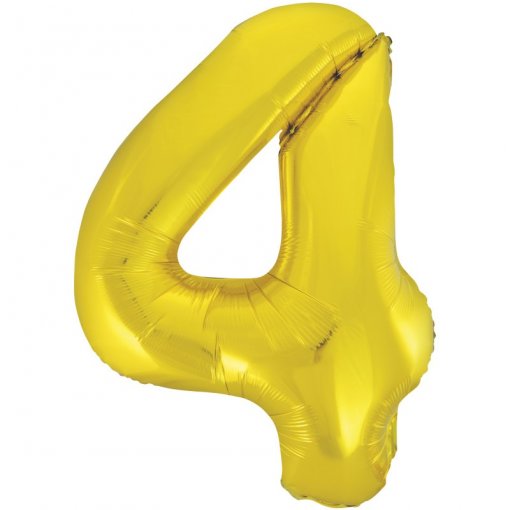 Balão Foil 86cm Dourado Clássico Número 4