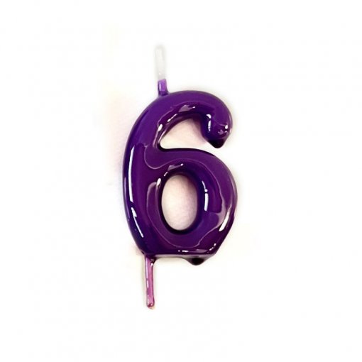 Vela Aniversário 6cm Roxo nº6