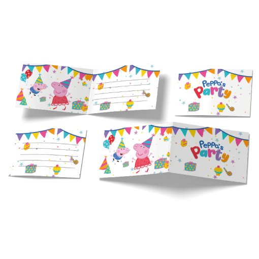 6 Convites Peppa Pig