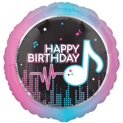 Balão Foil 43cm Happy Birthday Let's Dance - Música