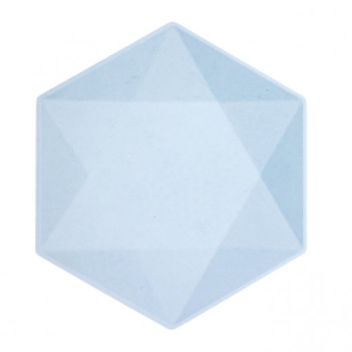 6 Pratos Hexagonal 26,1x22,6cm ECO Azul