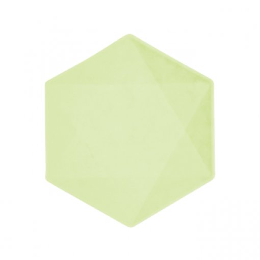 6 Pratos Hexagonal 20,8x18x1cm ECO Verde