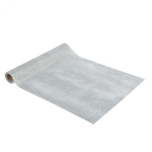 Corredor de mesa Corredor de mesa 28cm x 3m Lantejoulas Prateadas Brilhantes