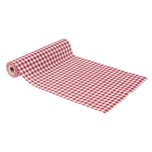 Corredor de mesa Efeito Linho 26cm x 5m Vichy Vermelho