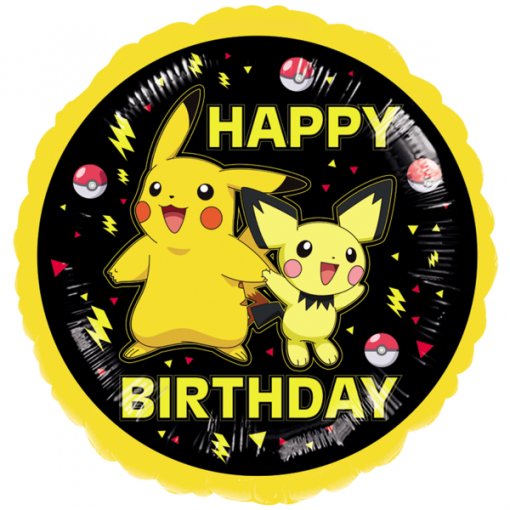 Balão Foil 43cm Happy Birthday Pikachu - Pokémon