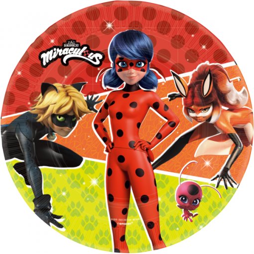 8 Pratos 23cm LadyBug Miraculous