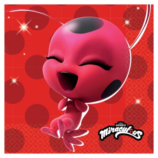 16 Guardanapos 33cm Kwami - LadyBug Miraculous