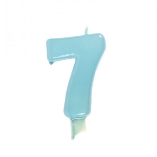 Vela de Aniversário Azul Claro 9,5cm nº7