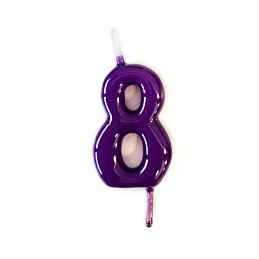 Vela Aniversário 6cm Roxo nº8