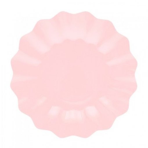 8 Pratos 21cm Recortados Rosa Claro