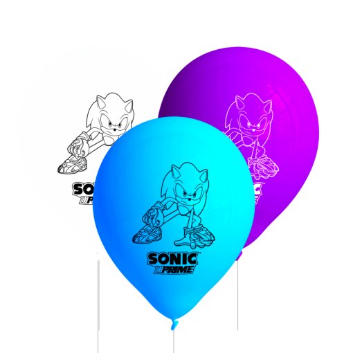 8 Balões Latex 11'' Sonic The Hedgehog
