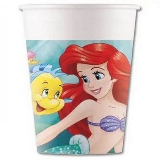 8 Copos 200ml Ariel (Pequena Sereia)