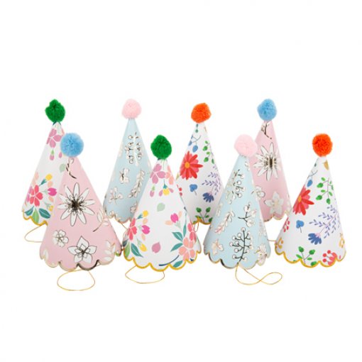 8 Chapéus 15x8,5cm Flores Multicor