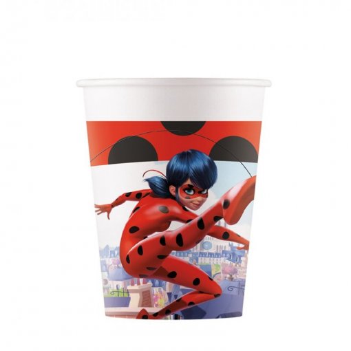 8 Copos 200ml LadyBug