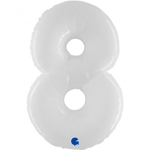 Balão Foil 102cm Branco Fluo nº8