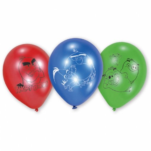 6 Balões Latex 11'' Angry Birds