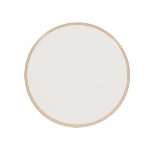 6 Pratos 22,5cm Creme e Camel