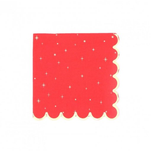 16 Guardanapos de Papel 33x33cm L’Intemporel Vermelho e Dourado