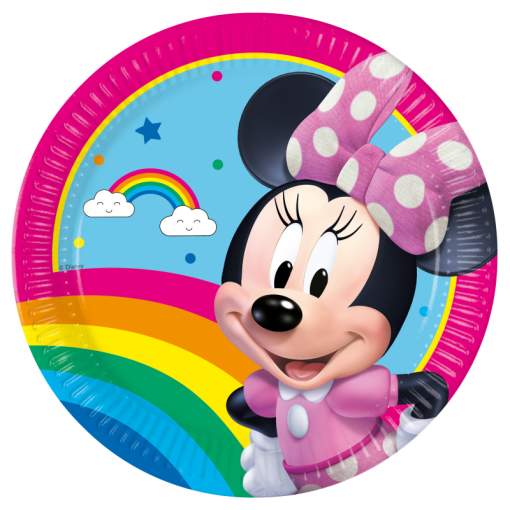 8 Pratos 23cm Minnie Rainbow Make Me Smile