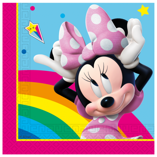 20 Guardanapos 33cm Minnie Rainbow Make Me Smile