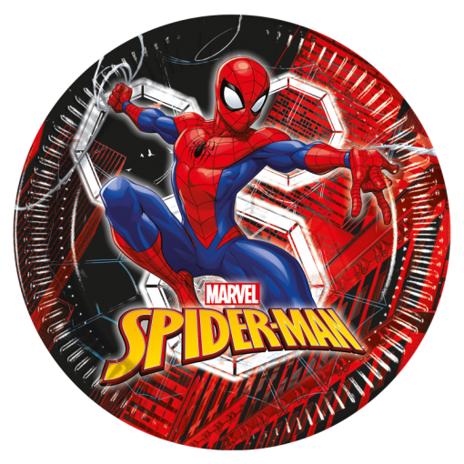 8 Pratos 23cm Spider-Man (Homem-Aranha) World of Web 