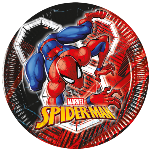 8 Pratos 20cm Spider-Man (Homem-Aranha) World of Web 
