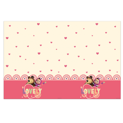 Toalha de Mesa 120x180cm Masha Sweet Heart