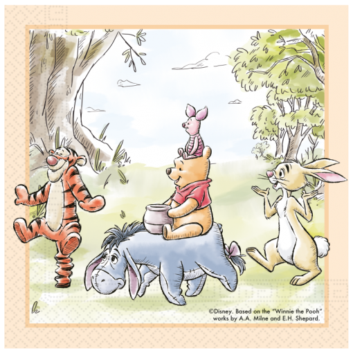 20 Guardanapos 33cm Winnie The Pooh Loves Nature
