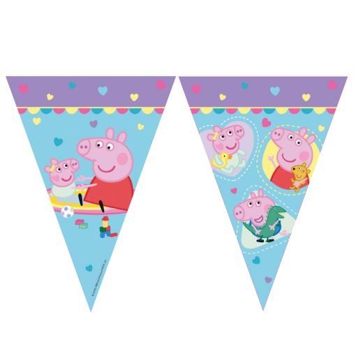 9 Bandeiras Triângulo 2,3m Peppa Pig Made With Love