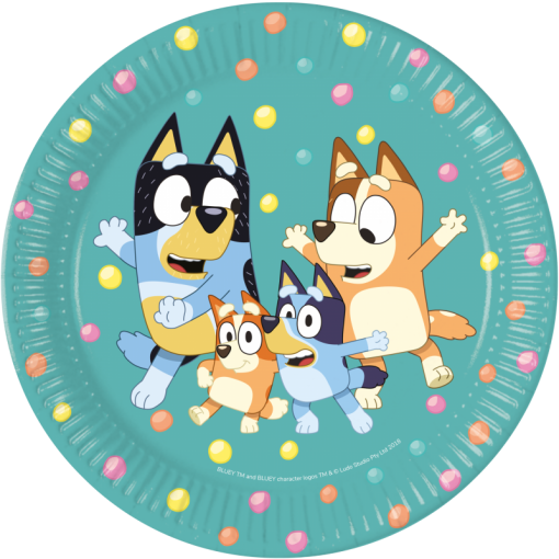 8 Pratos 20cm Bluey e Bingo