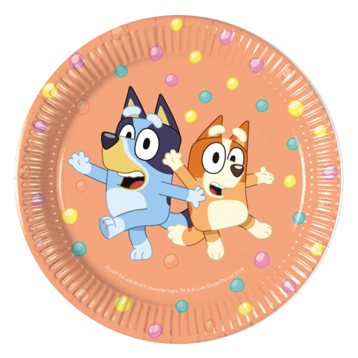 8 Pratos 20cm Bluey e Bingo