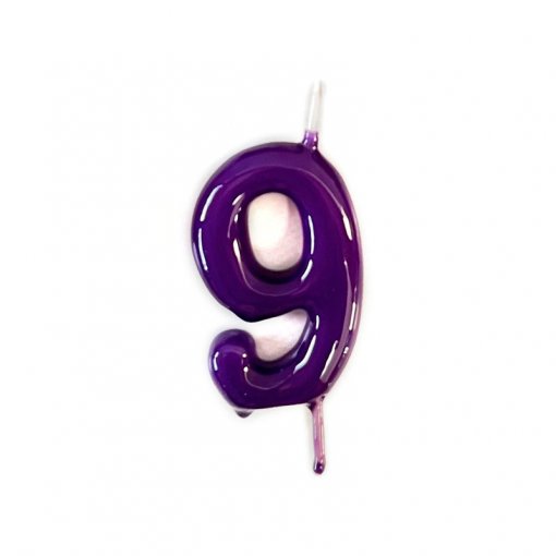 Vela Aniversário 6cm Roxo nº9
