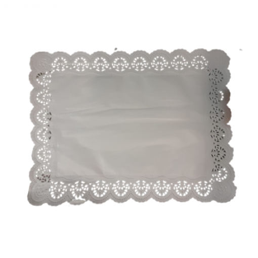 100 Naperons Retangular Brancos 40x30cm