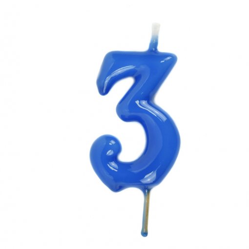 Vela Aniversário 6cm Azul Cian nº3