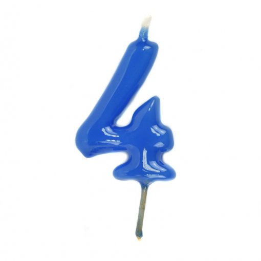 Vela Aniversário 6cm Azul Cian nº4