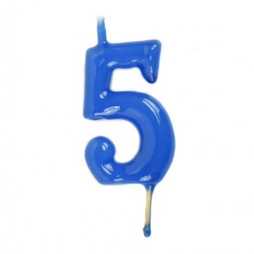 Vela Aniversário 6cm Azul Cian nº5