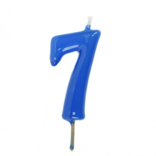 Vela Aniversário 6cm Azul Cian nº7