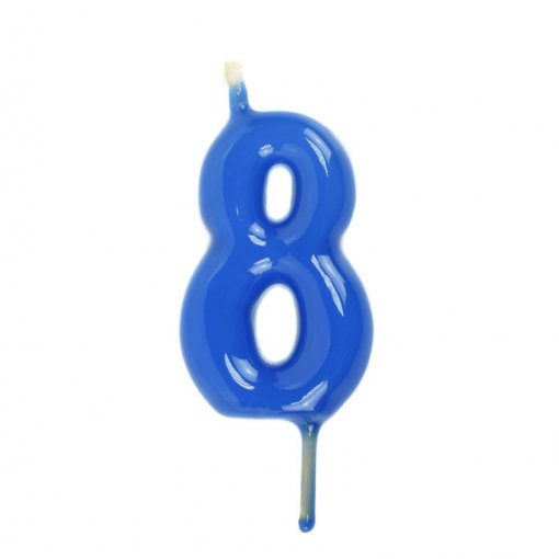 Vela Aniversário 6cm Azul Cian nº8