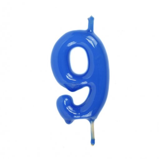 Vela Aniversário 6cm Azul Cian nº9