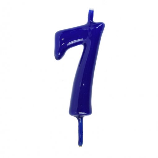 Vela Aniversário 6cm Azul nº7