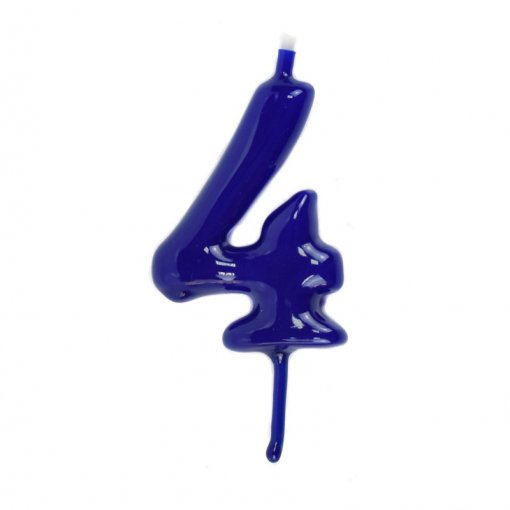 Vela Aniversário 6cm Azul nº4