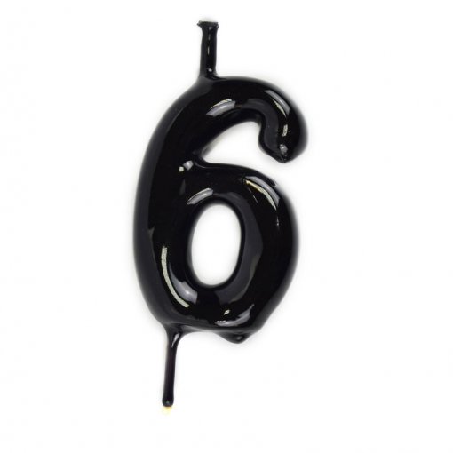 Vela Aniversário 6cm Preto nº6